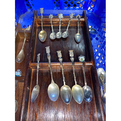 40A - A small quantity of silver spoons and a quantity of EPNS spoons -