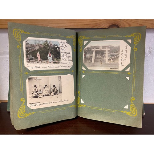 226 - Postcards: an album of approximately 220 cards, including humorous, topographical, Japan, India, Cey... 