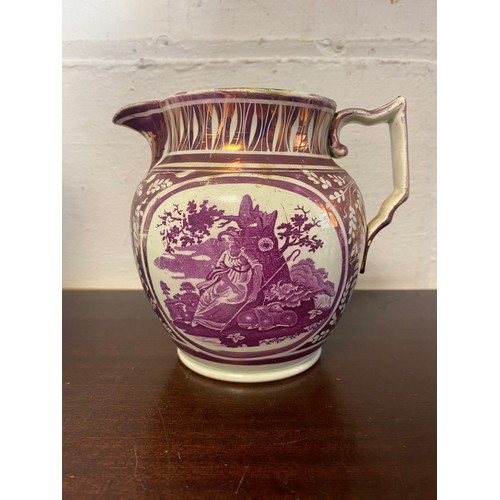 136 - A Sunderland lustre jug (a/f) -