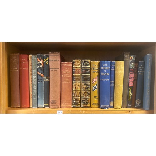 213 - Three shelves of world history books, including History of The Indian Navy, Rise and Fall of the Con... 