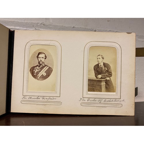 300 - A Victorian carte-de-visite album and contents, to include Charles Dickens, Baring family, Charles N... 