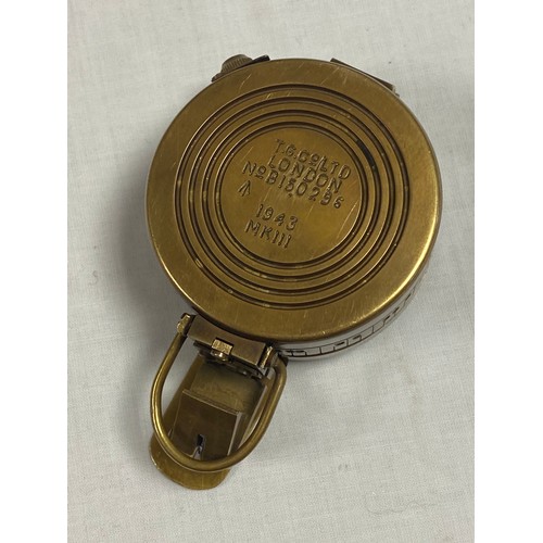 463 - A Mk III military compass, stamped T G Co. Ltd, London, No. B150296, 1943 -