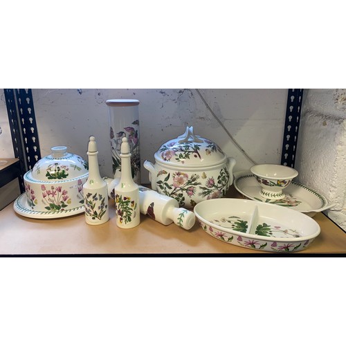 147 - A collection of Portmeirion 'Botanical Garden' wares, including tureen and cover, cheese dish and co... 