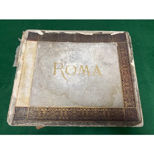 223 - A Grand Tour album of Italian photographs in 'Roma' album and a quantity of vintage books -