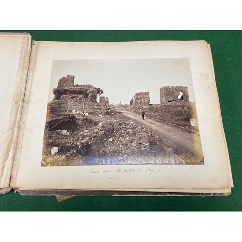 223 - A Grand Tour album of Italian photographs in 'Roma' album and a quantity of vintage books -