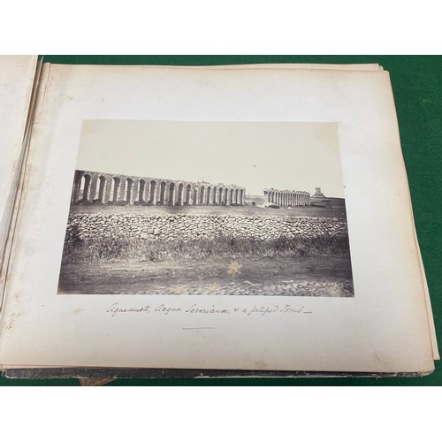 223 - A Grand Tour album of Italian photographs in 'Roma' album and a quantity of vintage books -