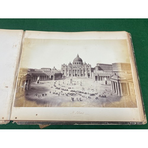 223 - A Grand Tour album of Italian photographs in 'Roma' album and a quantity of vintage books -