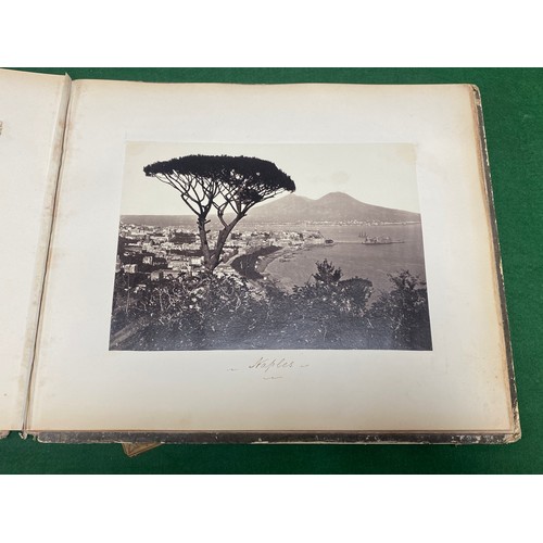 223 - A Grand Tour album of Italian photographs in 'Roma' album and a quantity of vintage books -