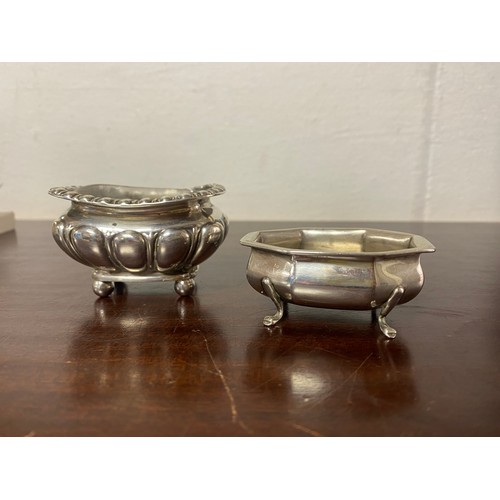 18 - An Edwardian silver open salt, Chester 1903, together with another silver salt (2) -