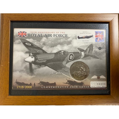 297 - Westminster Collection WW2 commemoratives, together with other coins and framed ephemera -