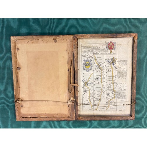 191 - A map of Montgomeryshire, framed to show the Roman road maps to Gloucester and Hereford, and a simil... 