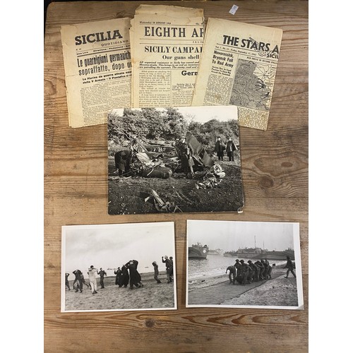 318 - An interesting collection of WW2 press photographs, including General Montgomery and Allied Chiefs i... 