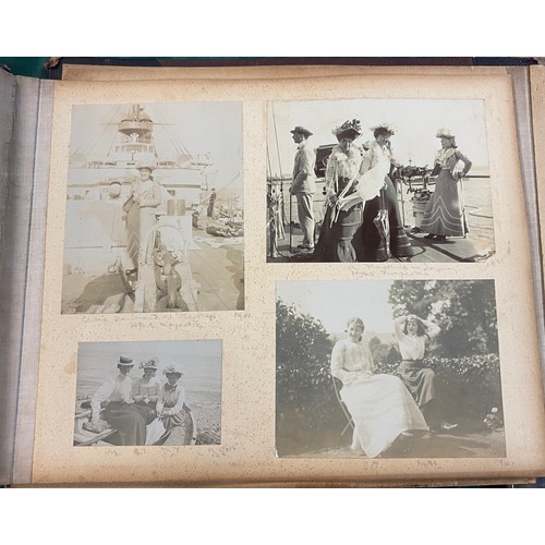 320 - An interesting turn of the century photograph album, depicting family portraits, celebrations etc -