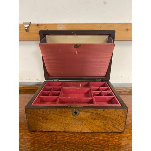 149 - A 19th century jewellery box, with lined interior and lift out tray -