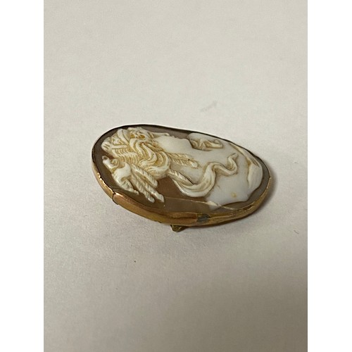 135 - A cameo brooch in yellow metal frame -