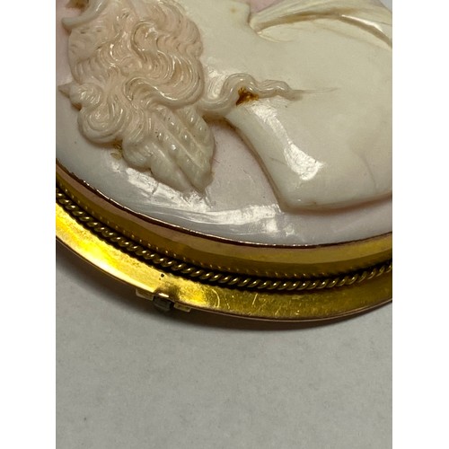 136 - A 9ct gold mounted cameo brooch -