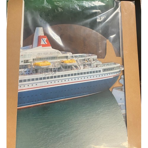 254 - A folding cardboard standee, of a Fred Olsen liner 'MS Black Watch', unopened -