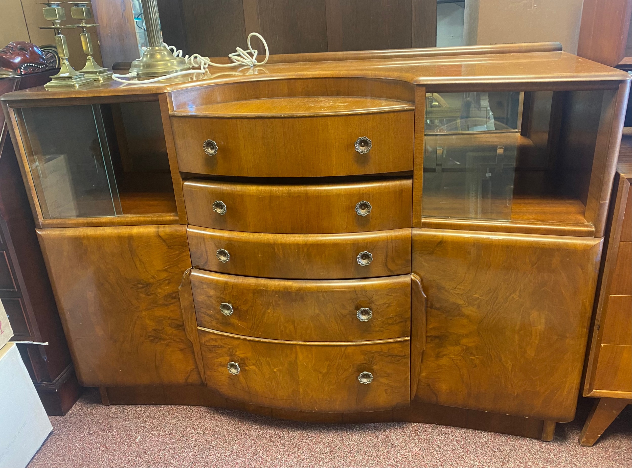 Vintage store walnut sideboard