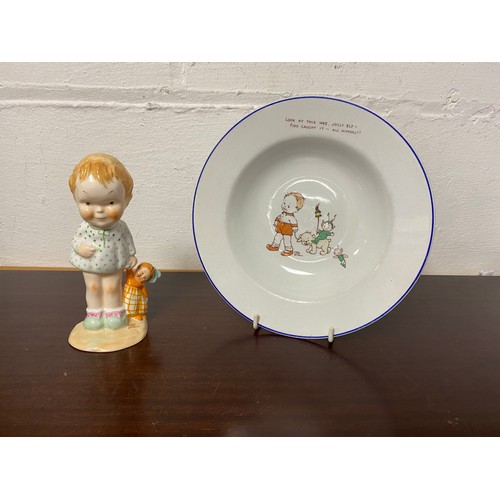 119 - A Shelley Mabel Lucie Atwell figure titled 'The Toddler', together with A Shelley nursery bowl (2) -