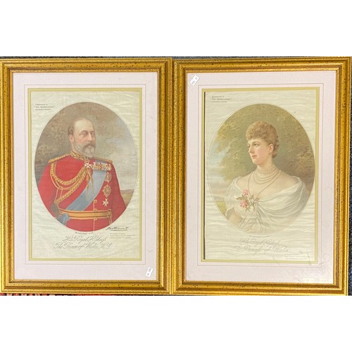 265 - A pair of Victorian 'The Gentlewoman' silks, of The  Prince of Wales and Princess of Wales, framed, ... 