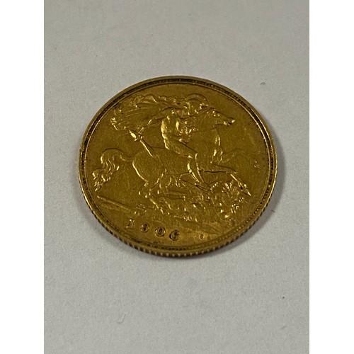 69 - A 1906 Edward VII half sovereign -