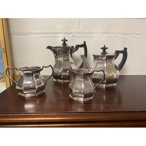 71 - A four piece silver plated teaset -