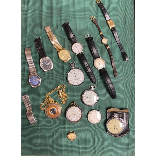 84 - A silver cased Acme open face pocket watch and other pocket and wristwatches -