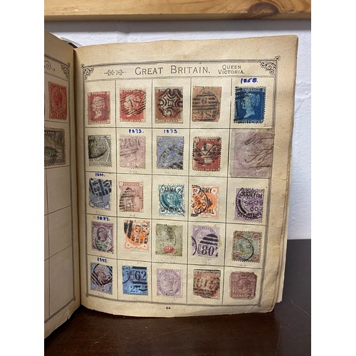 182 - Stamps: a Lincoln Stamp album with GB and World stamps, QV -