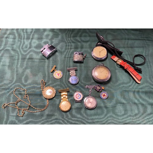 10 - A quantity of costume jewellery, watches, badges etc -