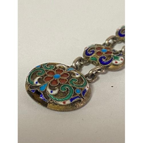 28 - A late 19th/early 20th century Russian silver and enamel bracelet, composed of enamel links, with 84... 