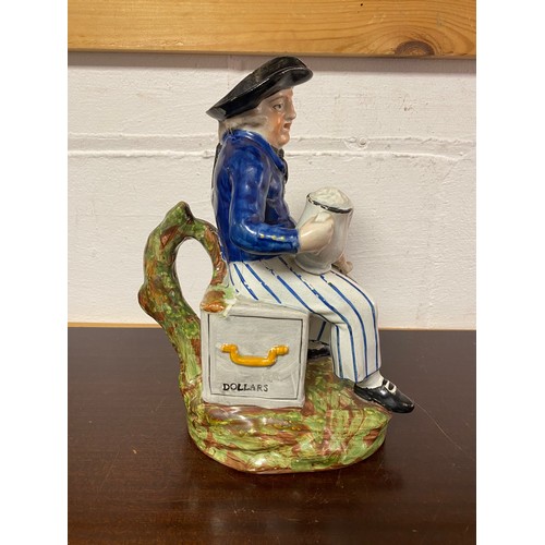 82 - A Prattware 'American Sailor' Toby jug -