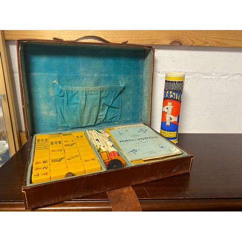 273 - A vintage mah-jong set, cased, and Pik-A-Stik -