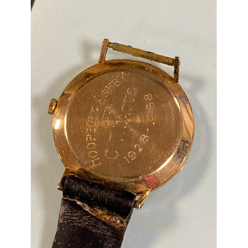 48 - A gent's 1960's gold presentation watch, by Accurist, with baton markers and date aperture -