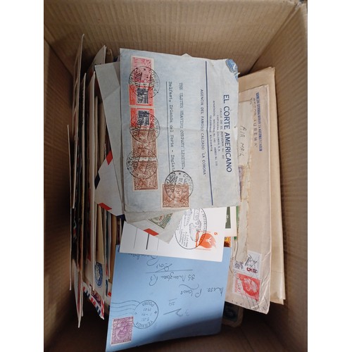 165 - Stamps: box of world covers and postal history, all periods, including postmarks, events and transpo... 