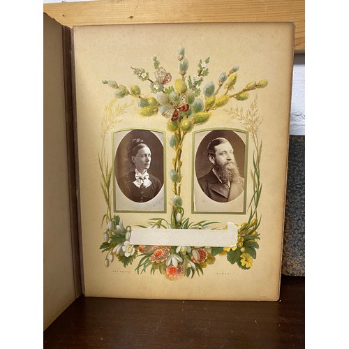 161 - A Victorian photograph album, containing a quantity of carte de visite and studio photographs, toget... 