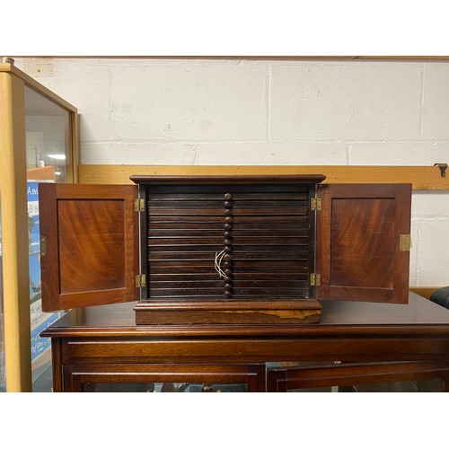 69 - A 19th century rosewood 'Grand Tour' collectors cabinet, fitted with 14 drawers of plaster intaglio ... 