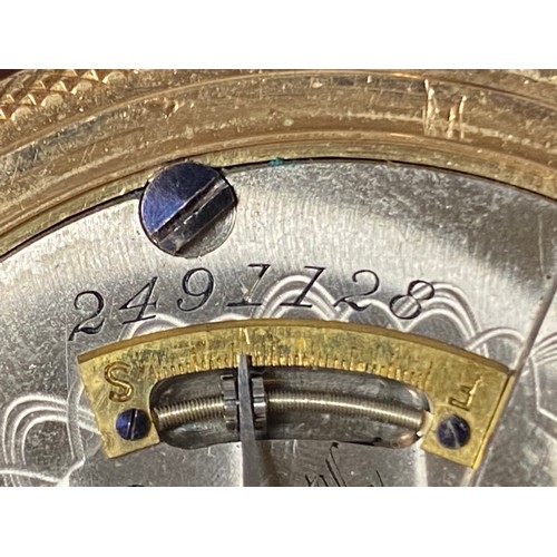 96 - A yellow metal Elgin National Watch Co pocket watch, the signed dial with Roman markers and subsidia... 