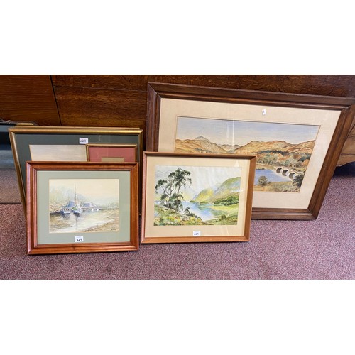 229 - A small quantity of pictures, including watercolour signed P Cran & Steventon -