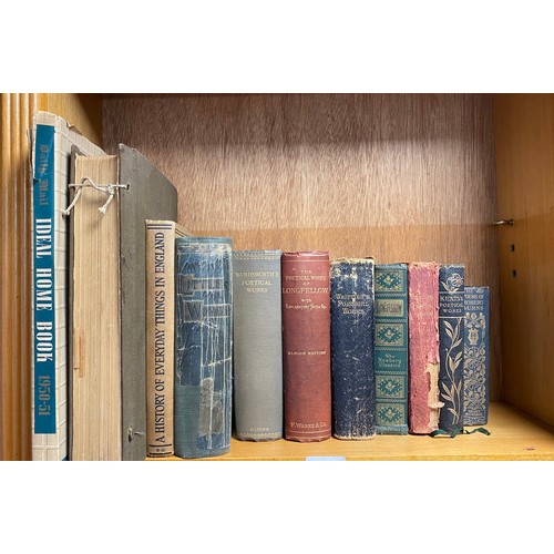 234 - A shelf of books, including typed notes on a journey -