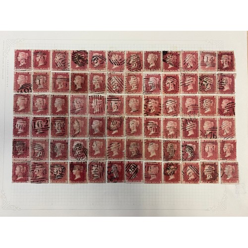 265 - Stamps: Three reconstructed sheets of Penny Reds, mixed condition -