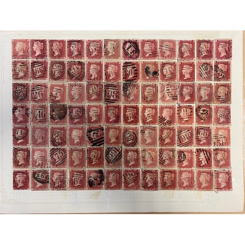 265 - Stamps: Three reconstructed sheets of Penny Reds, mixed condition -