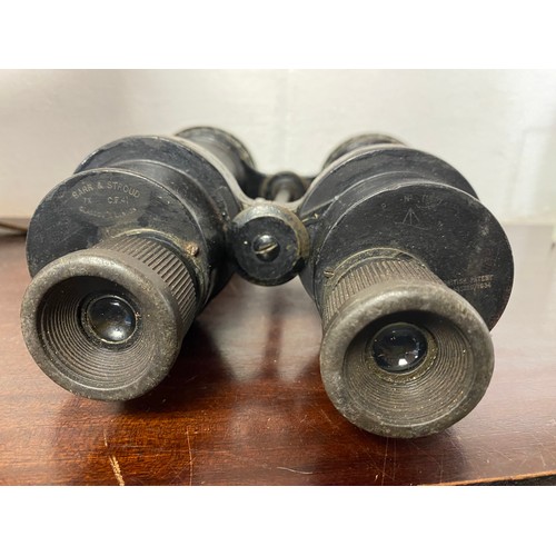 195 - A pair of Barr & Stroud naval binoculars, in case -