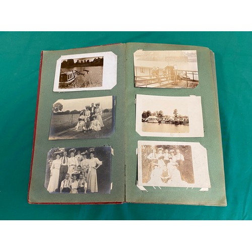 224 - Postcards: an early 20th century album of approximately 135 postcards, many R P, social history, boa... 