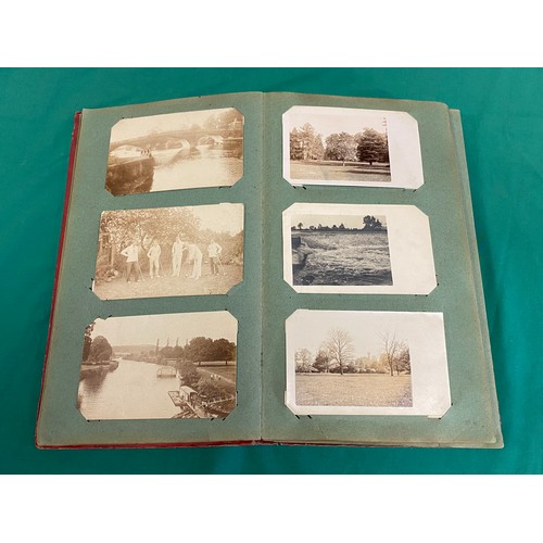 224 - Postcards: an early 20th century album of approximately 135 postcards, many R P, social history, boa... 