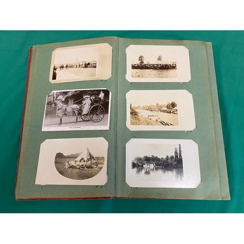 224 - Postcards: an early 20th century album of approximately 135 postcards, many R P, social history, boa... 