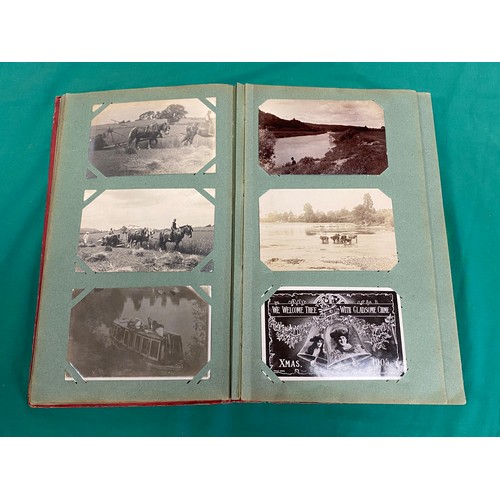 224 - Postcards: an early 20th century album of approximately 135 postcards, many R P, social history, boa... 