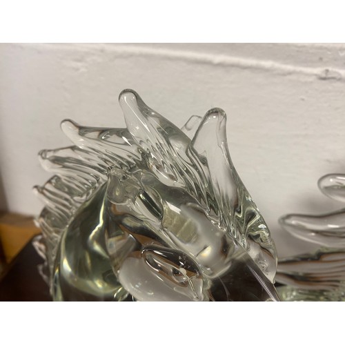 118 - A group of decorative glass horse's heads and other glass, some signed -