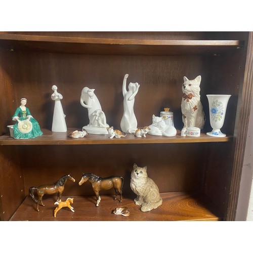 120 - Three Royal Doulton 'Images of Nature' models of cats and other decorative china -