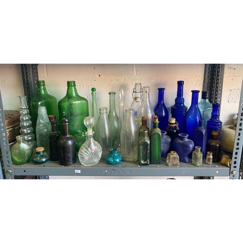 446 - A selection of glass bottles -