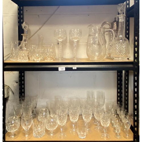 126 - A quantity of glassware, including hock glasses -